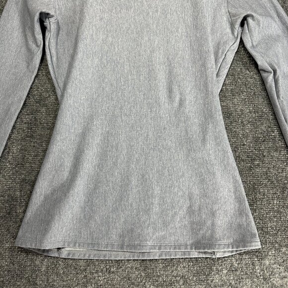 Under Armour Top Womens Medium Fitted Compression Mock Tee Long Sleeve Gray Logo - Picture 2 of 8